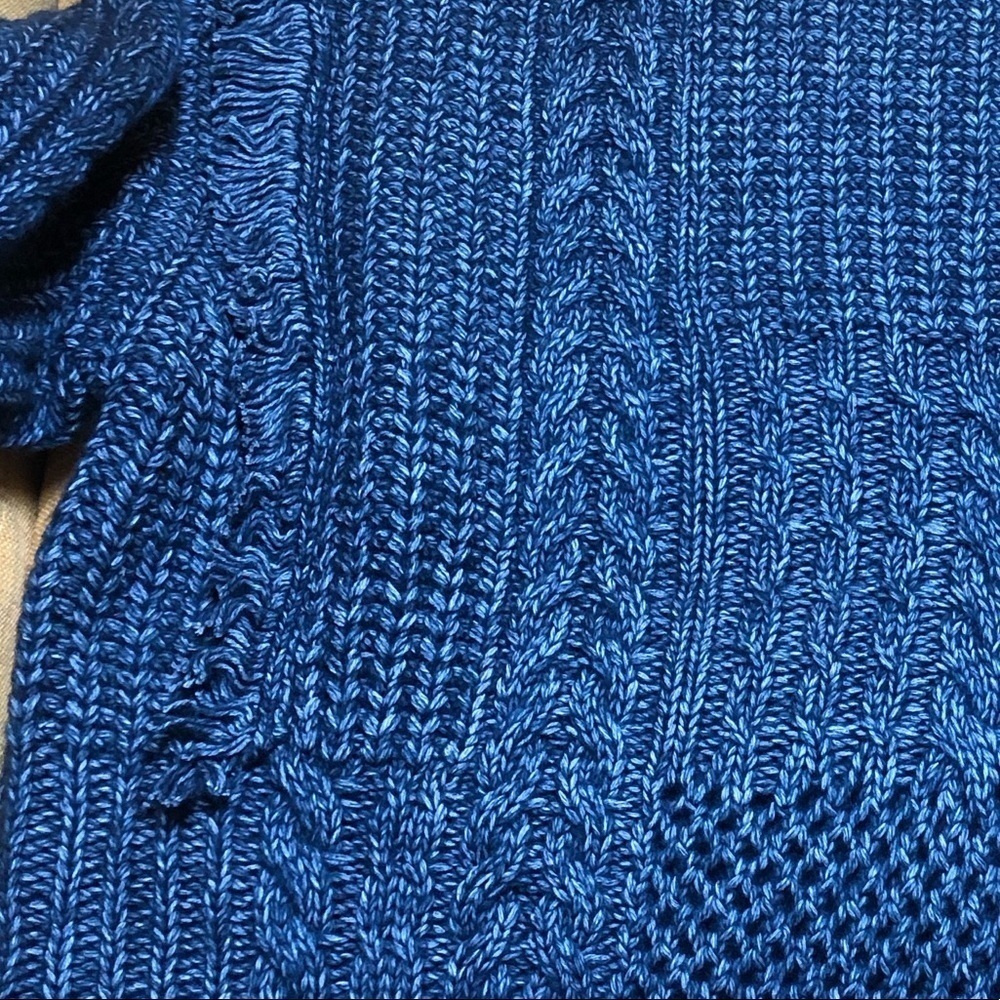 Current Air Crew Neck Fringe Cable Sweater - Picture 6 of 6